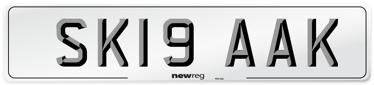 SK19 AAK Number Plate from New Reg